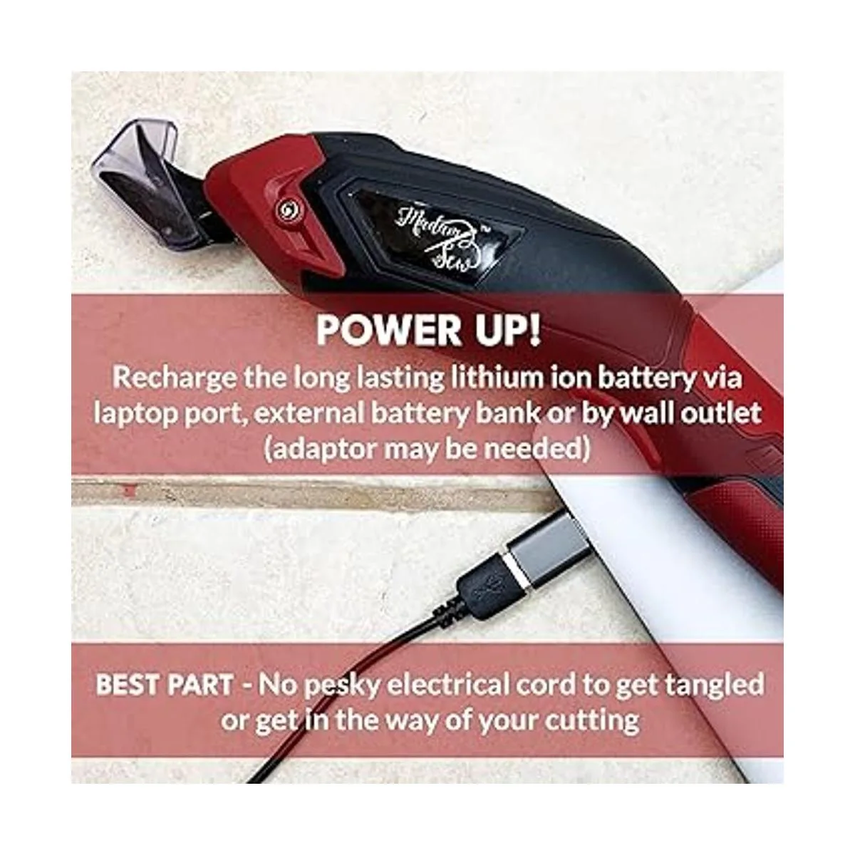 Madam Sew Tijeras eléctricas para corte de tela tijeras_6