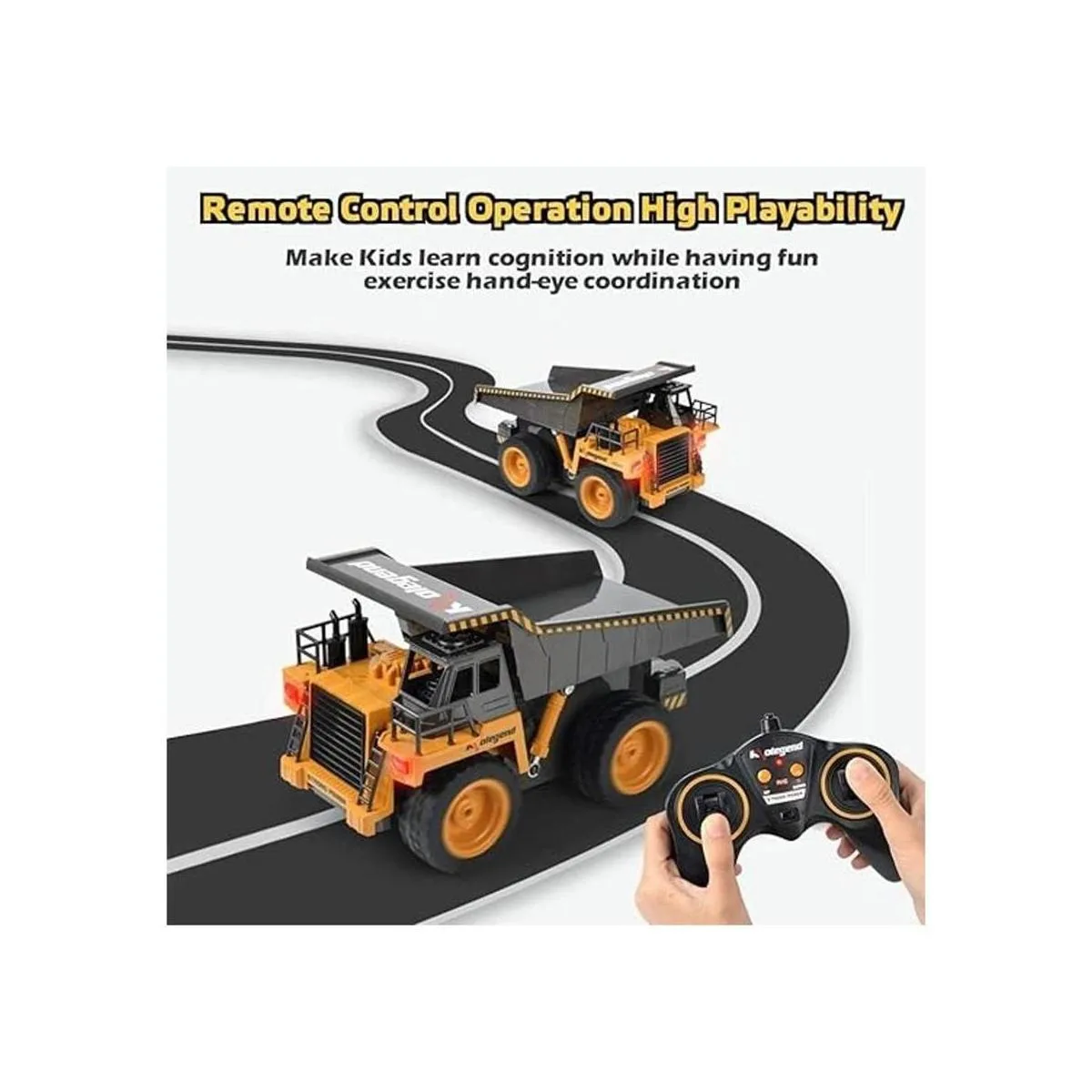kolegend Camión volquete de control remoto de 6 canales de_4