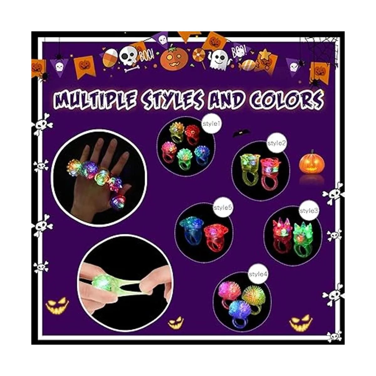 150 anillos de goma con luz LED anillos de goma de_5