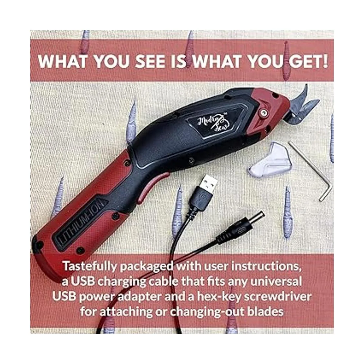 Madam Sew Tijeras eléctricas para corte de tela tijeras_2