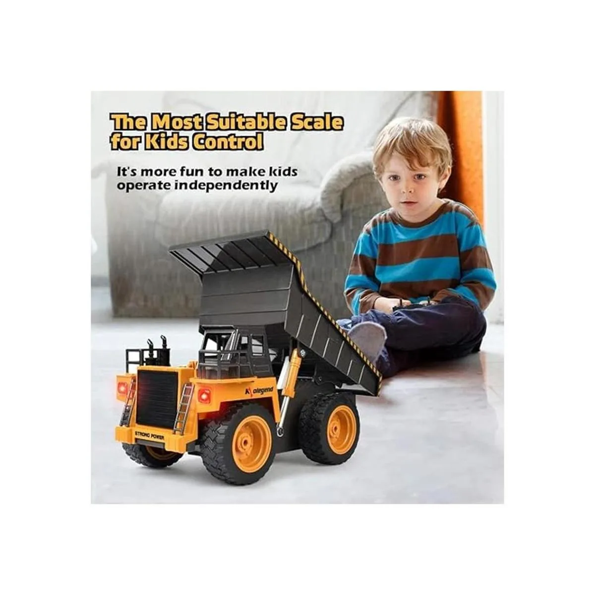 kolegend Camión volquete de control remoto de 6 canales de_5