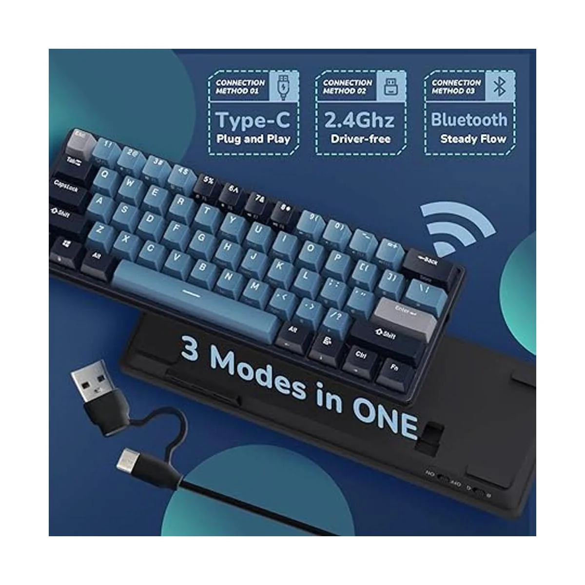 RK ROYAL KLUDGE RK61 Plus Teclado mecánico inalámbrico_2