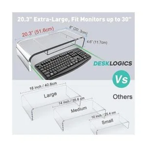 DeskLogics Soporte elevador acrílico para monitor de_2
