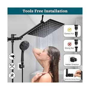 Lanhado Cabezal de ducha de lluvia con rociador de mano_6