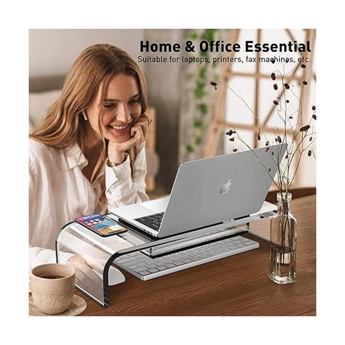 DeskLogics Soporte elevador acrílico para monitor de_5