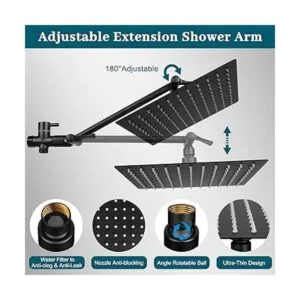 Lanhado Cabezal de ducha de lluvia con rociador de mano_3