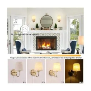 LASENCHOO Juego de dos lámparas de pared modernas con_4