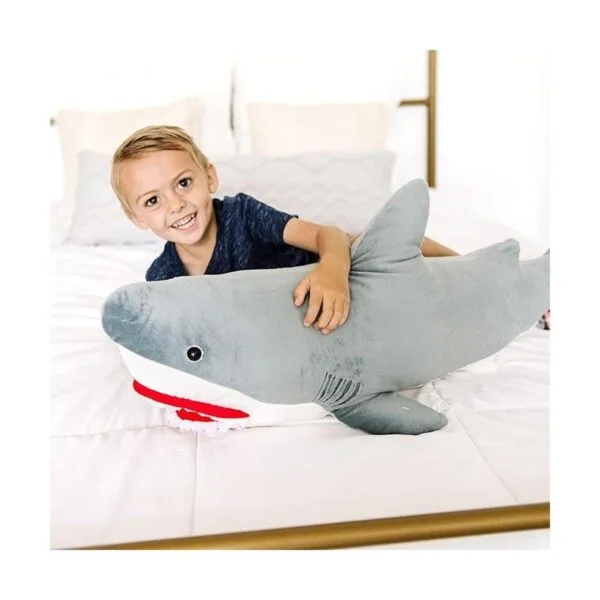 Tiburón gigante de peluche animales realistas de_7