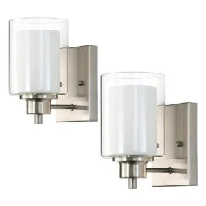 Paquete de 2 lámparas de tocador de baño 1 luz luz de_1