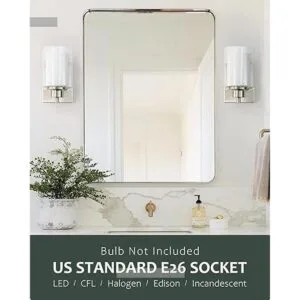 Paquete de 2 lámparas de tocador de baño 1 luz luz de_5