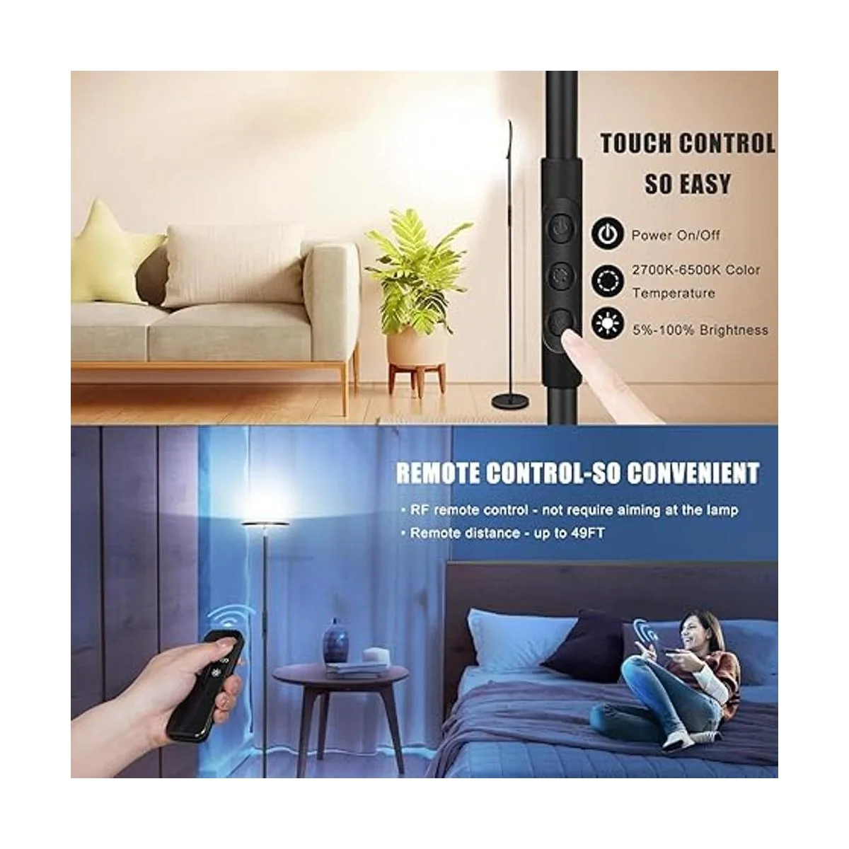 Lámpara de pie de 36 W 3000 lúmenes moderna súper_2