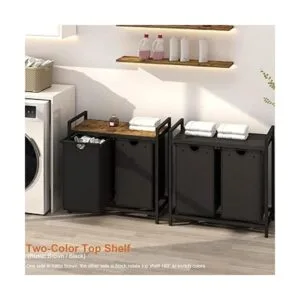 Cesta de lavandería cesta de lavandería bicolor con 2_2