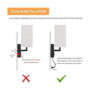 HAITRAL Apliques de pared enchufables con bombillas_5