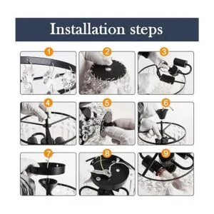 YYJLX Lámpara de araña pequeña de cristal con 2 luces_6