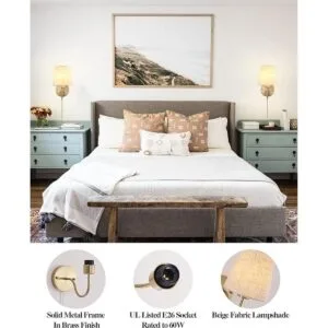 LASENCHOO Juego de dos lámparas de pared modernas con_5