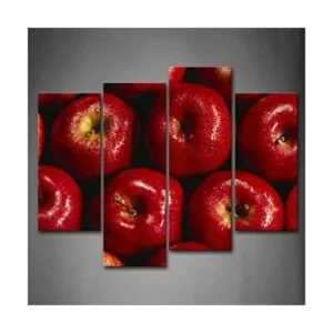 Manzana roja con gota de agua arte de la pared pintura_1
