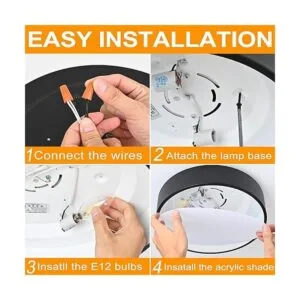 POLITAMP Lámparas de techo LED negras redondas de montaje_6