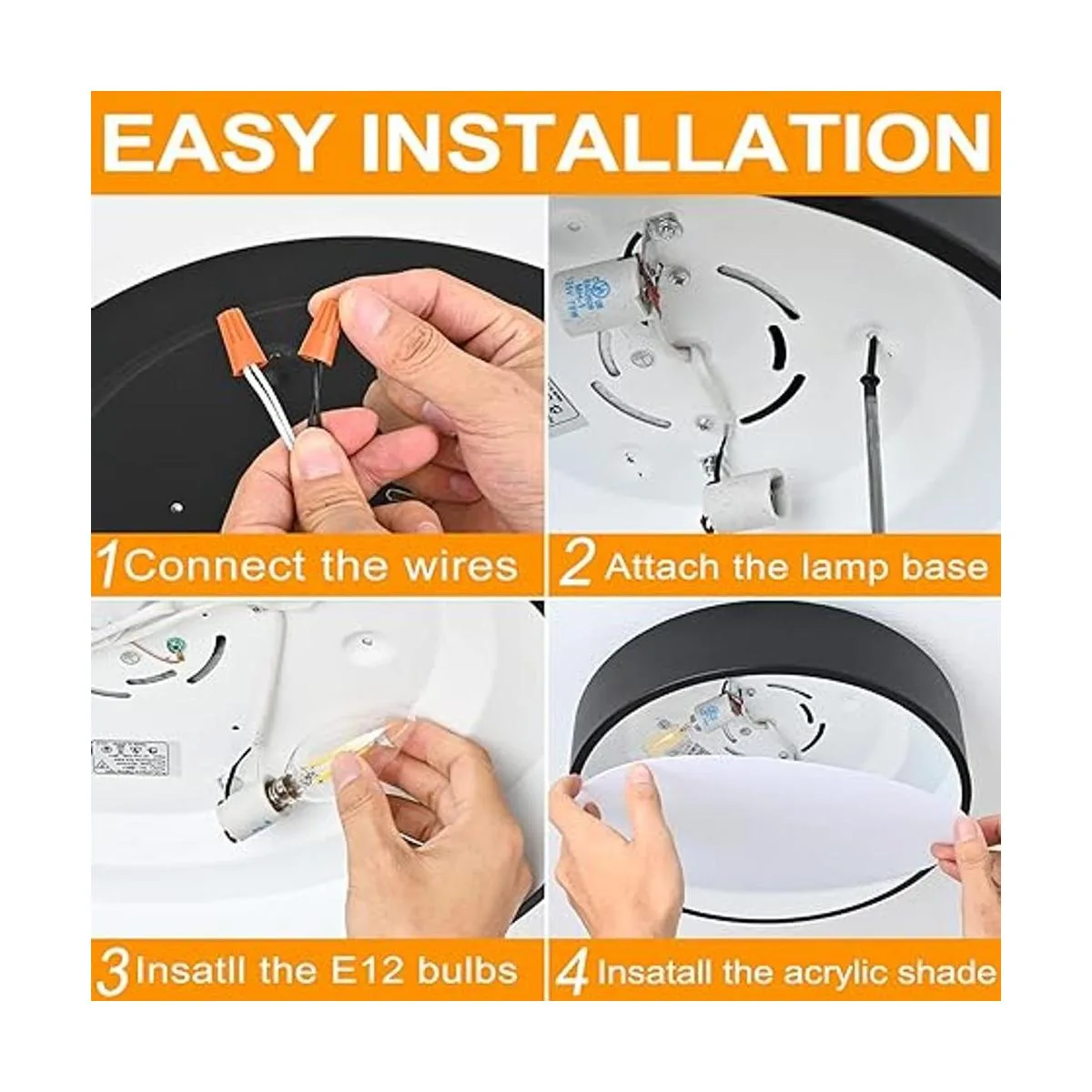 POLITAMP Lámparas de techo LED negras redondas de montaje_6