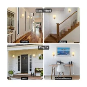 LASENCHOO Juego de dos lámparas de pared modernas con_6