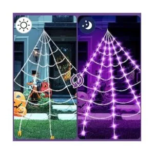 Luces de telaraña de 16 pies 100 luces LED superrealistas_3