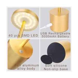 Paquete de 2 lámparas de mesa inalámbricas batería_2