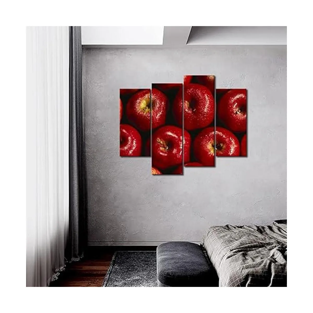 Manzana roja con gota de agua arte de la pared pintura_2