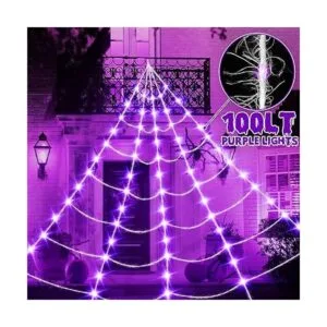 Luces de telaraña de 16 pies 100 luces LED superrealistas_4