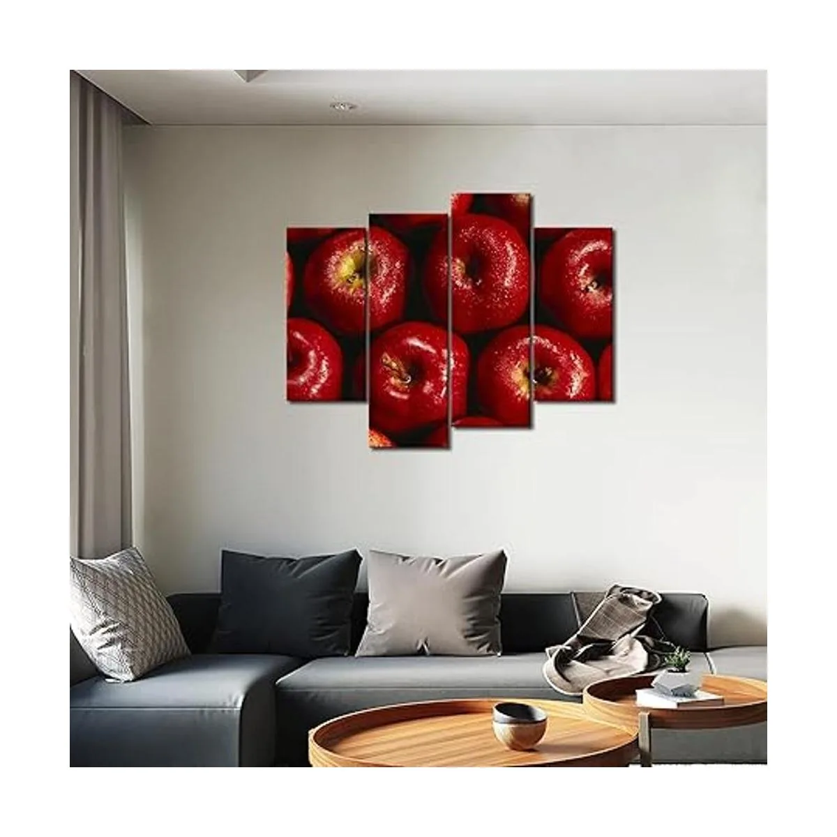 Manzana roja con gota de agua arte de la pared pintura_5