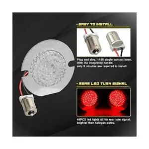 NTHREEAUTO 1157 frontal 1156 luces LED traseras de giro_4