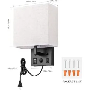 HAITRAL Apliques de pared enchufables con bombillas_3