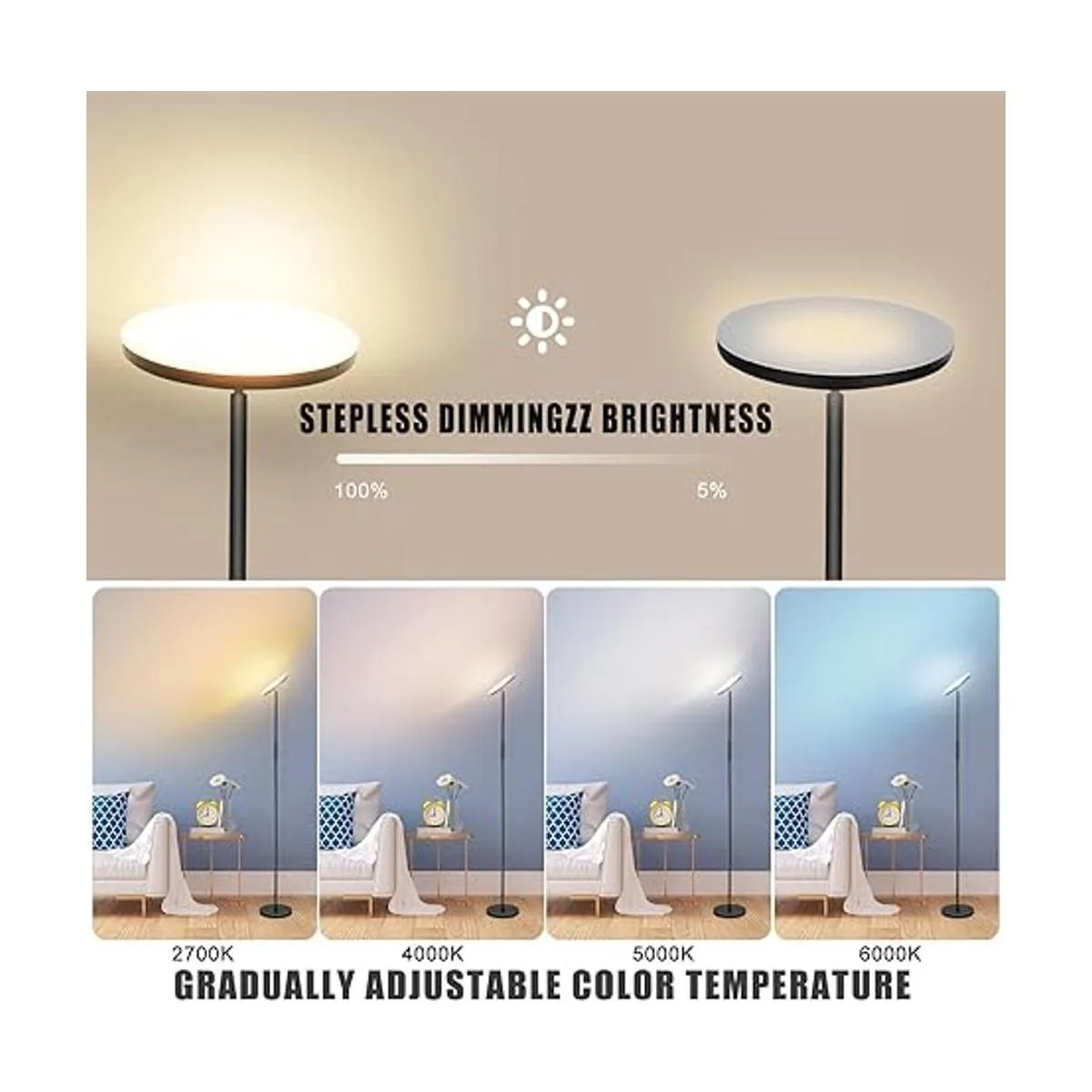 Lámpara de pie de 36 W 3000 lúmenes moderna súper_4