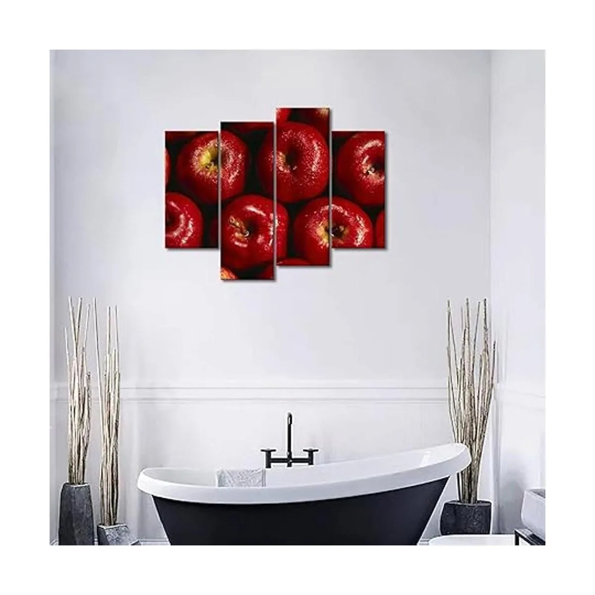 Manzana roja con gota de agua arte de la pared pintura_4