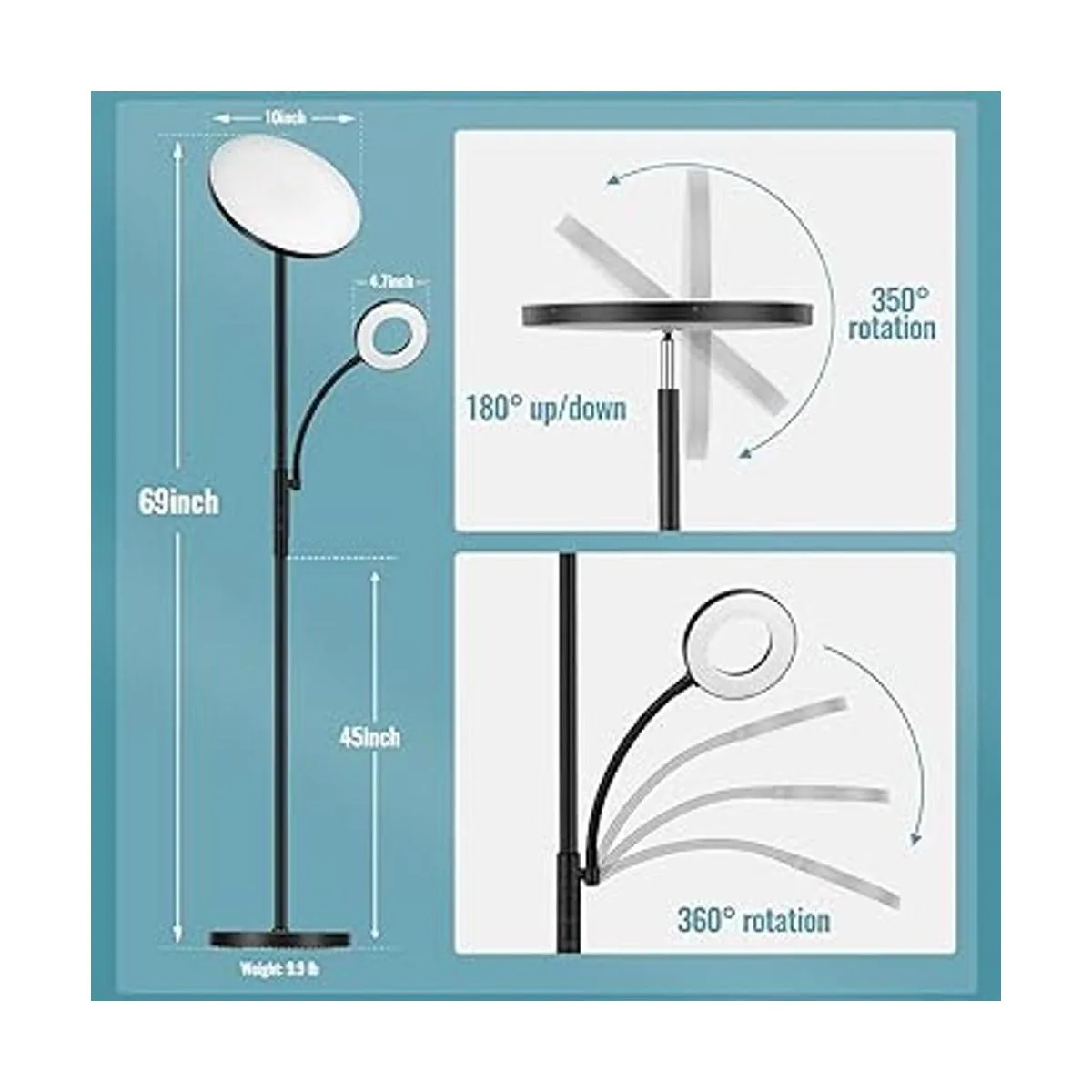 Lámpara de pie mejorada de 42 W y 3700 LM lámpara LED_3