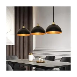 Flynix Lámpara colgante de hoja negra y dorada lámpara_3