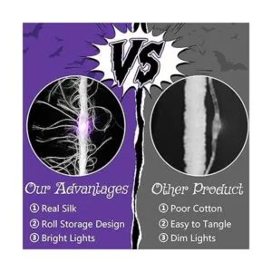 Luces de telaraña de 16 pies 100 luces LED superrealistas_2