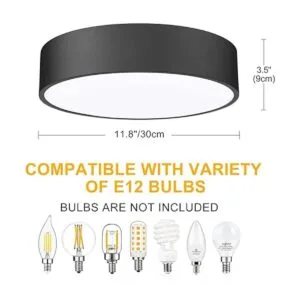 POLITAMP Lámparas de techo LED negras redondas de montaje_5