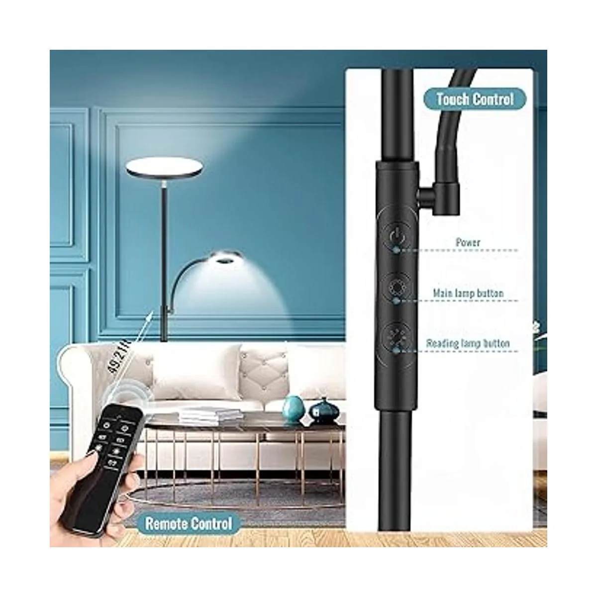 Lámpara de pie mejorada de 42 W y 3700 LM lámpara LED_4