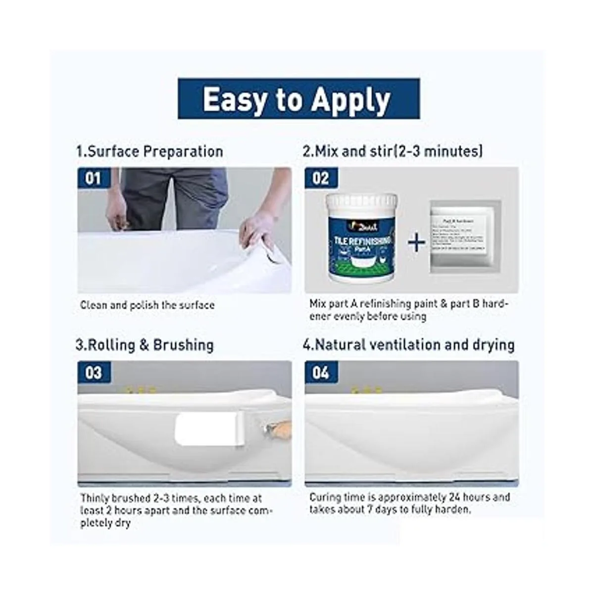 DWIL Kit de acabado de bañera y azulejos sin olor para_6