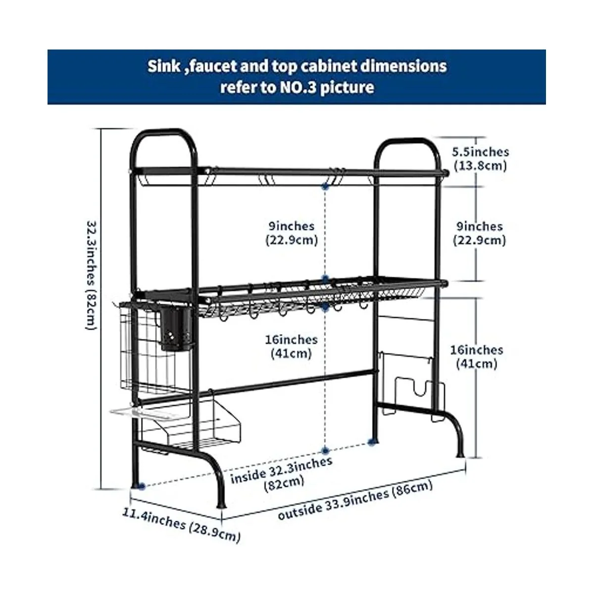 MOUKABAL Estante para secar platos sobre el fregadero_4