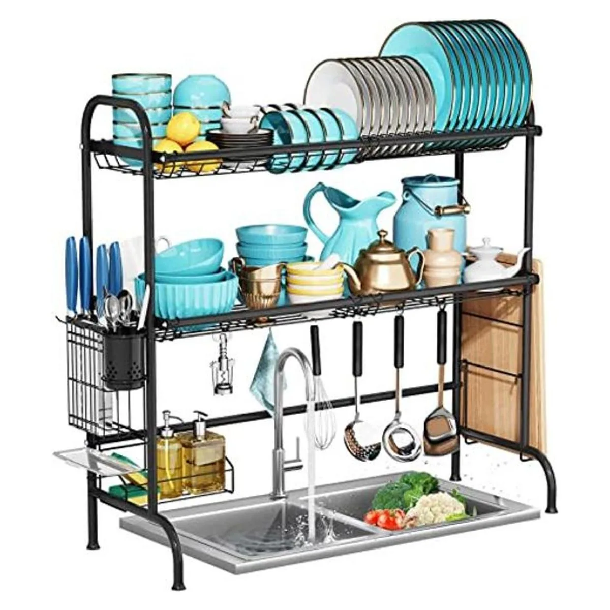 MOUKABAL Estante para secar platos sobre el fregadero_1