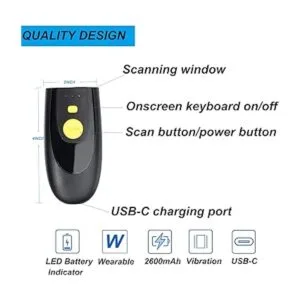 TEEMI Escáner de código de barras Bluetooth con receptor_6