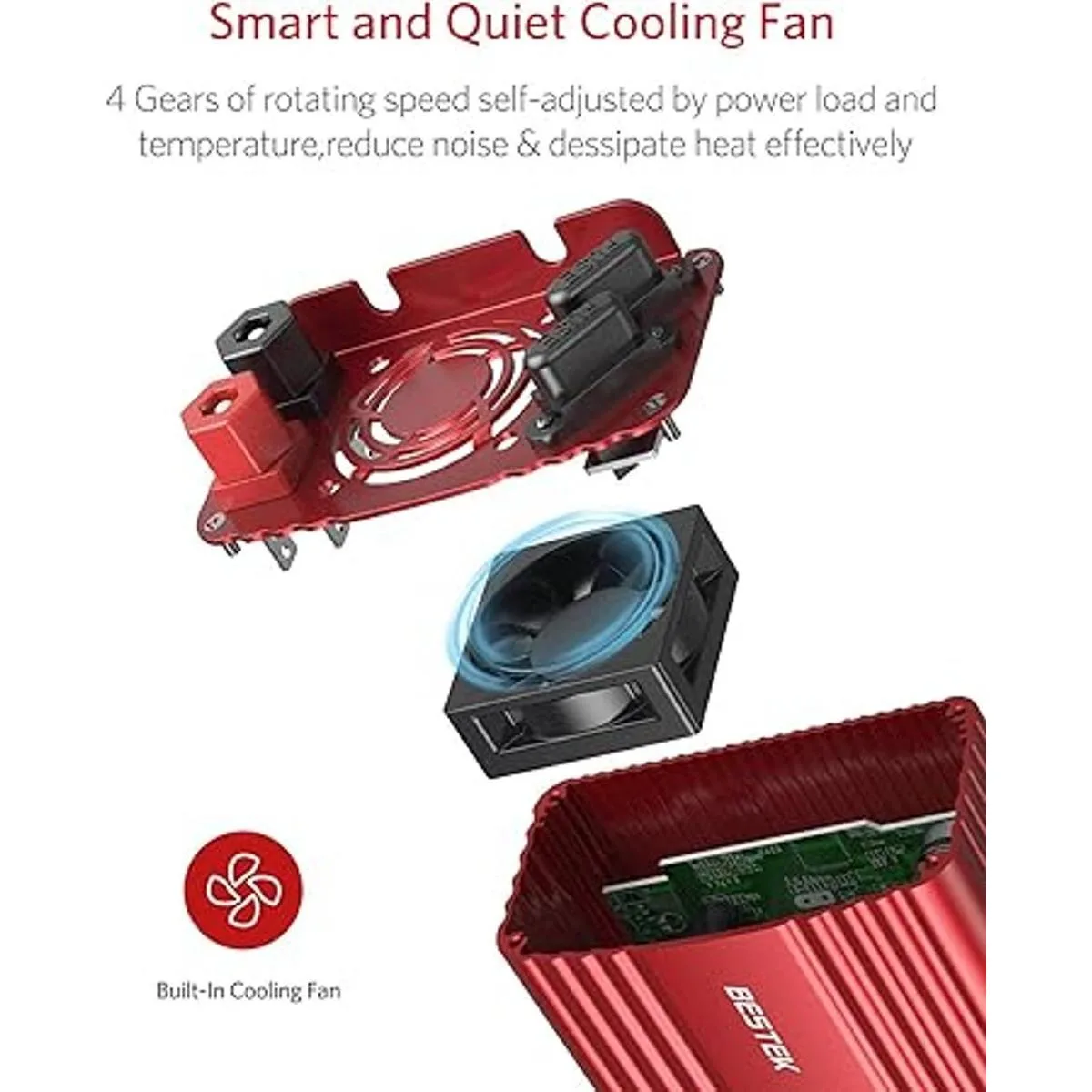 BESTEK Inversor de corriente de 500 W CC de 12 V a 110 V_4