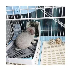 PODOO Caja de arena grande de conejo jaula de_5
