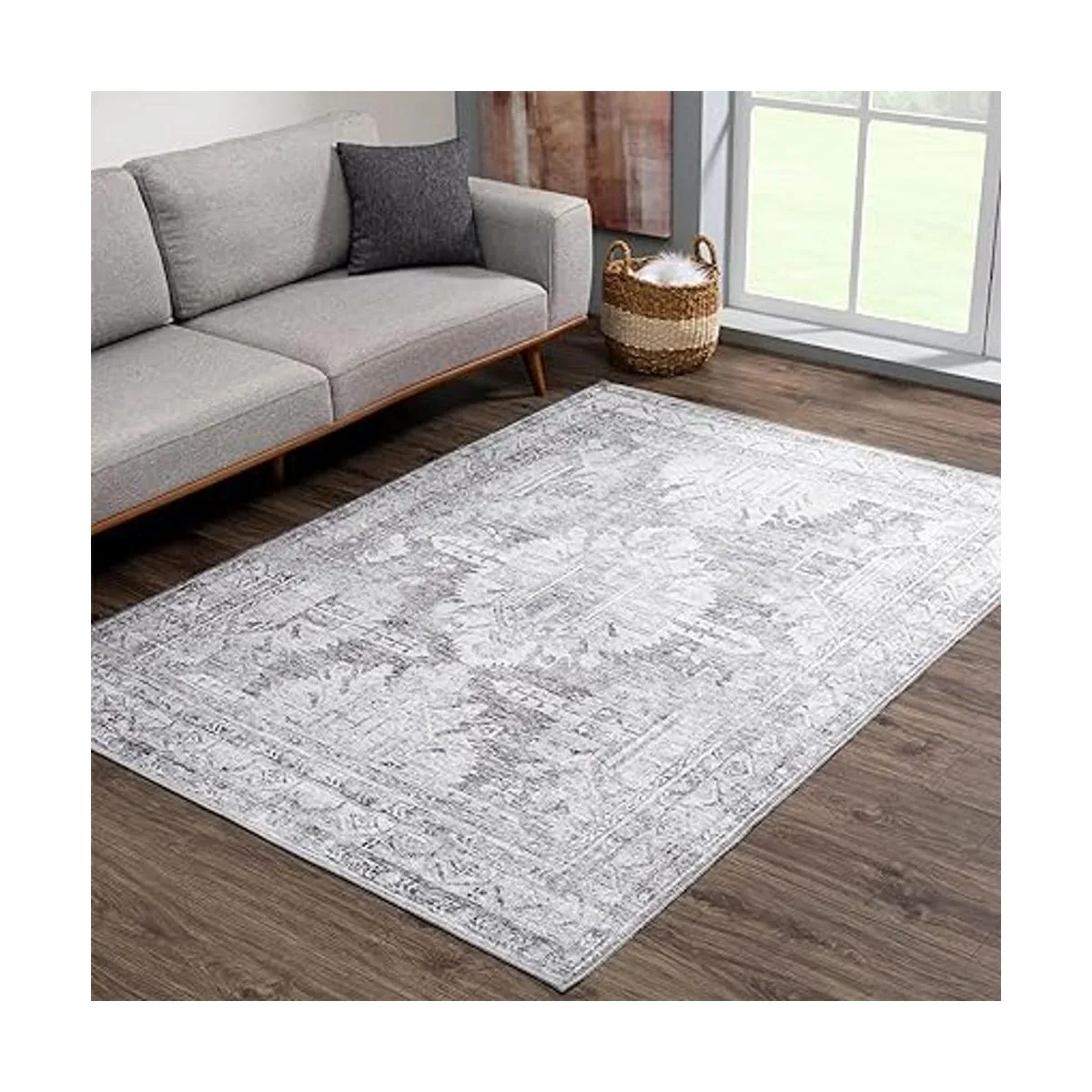 Bloom Rugs Alfombra lavable de 3 x 5 pies color marfil y_3