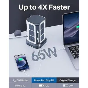 KOOSLA 65 W PD Power Strip Torre Protector de_3