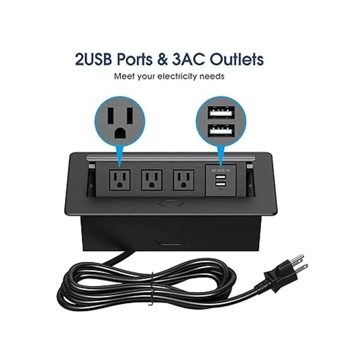 KYHSHJ Caja de conexión de escritorio con 2 puertos USB y_3