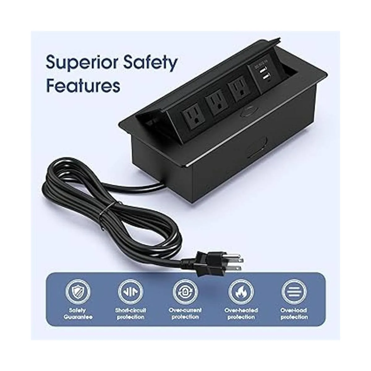 KYHSHJ Caja de conexión de escritorio con 2 puertos USB y_2