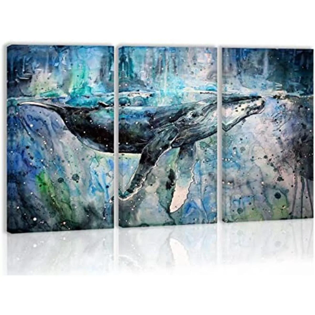 Arte de pared de ballena azul decoración moderna de_1