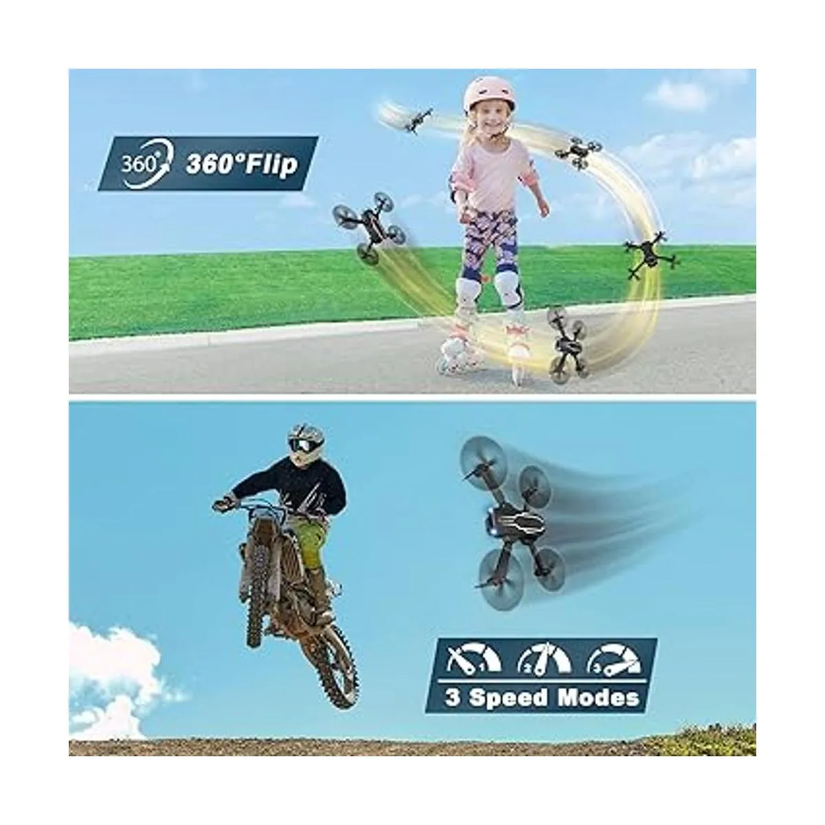 Mini dron con cámara para adultos y niños 1080P HD FPV_3