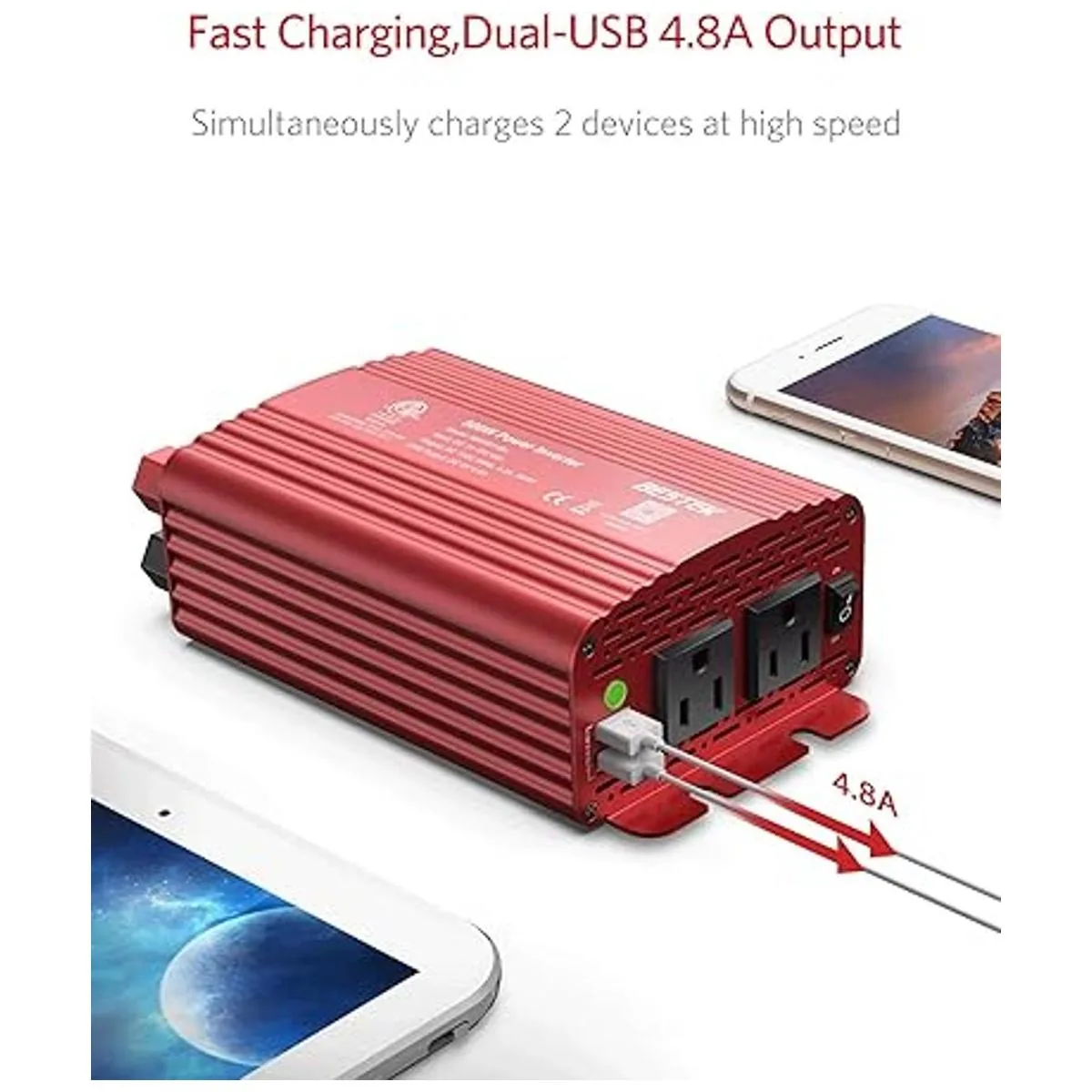 BESTEK Inversor de corriente de 500 W CC de 12 V a 110 V_2